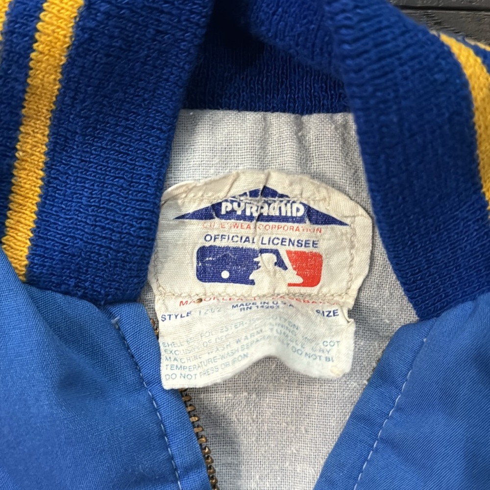 Vintage Pyramid Outerwear Corp MLB Milwaukee Brewers Jacket Youth Size 6 - Picture 4 of 6
